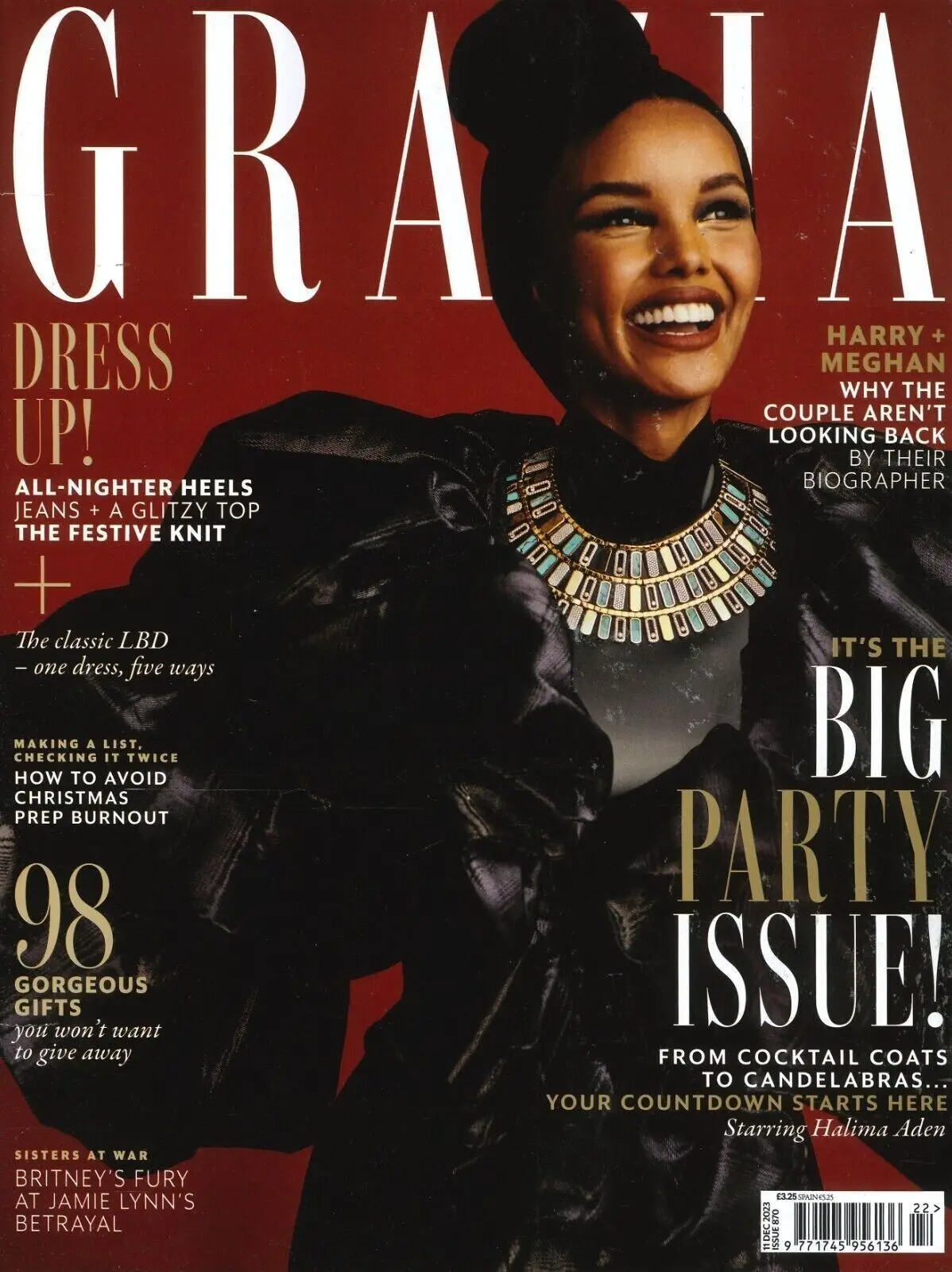 Grazia Magazine Halima Aden, Meghan Markle, Prince Harry, 11.12.23 (Small Tear)
