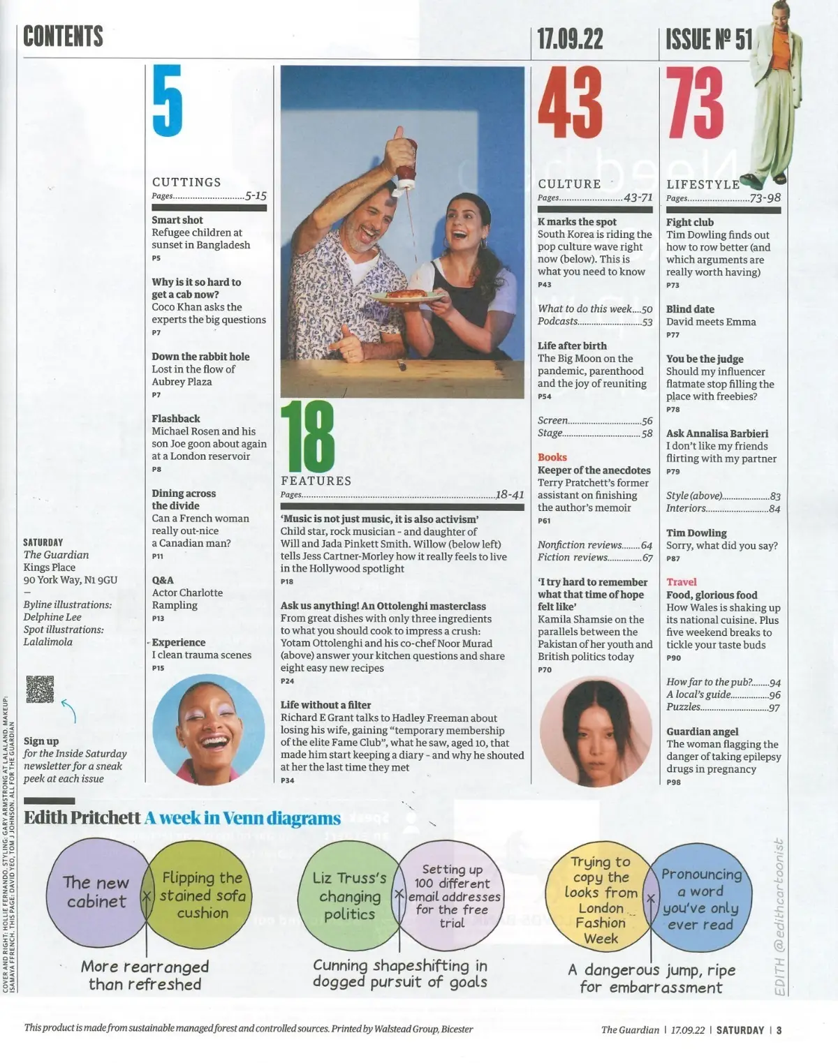 Guardian Saturday Magazine: Willow Smith, Charlotte Rampling, M.Rosen, 17.9.22 - image 2 | Free standard UK delivery included | Discount Quality Products