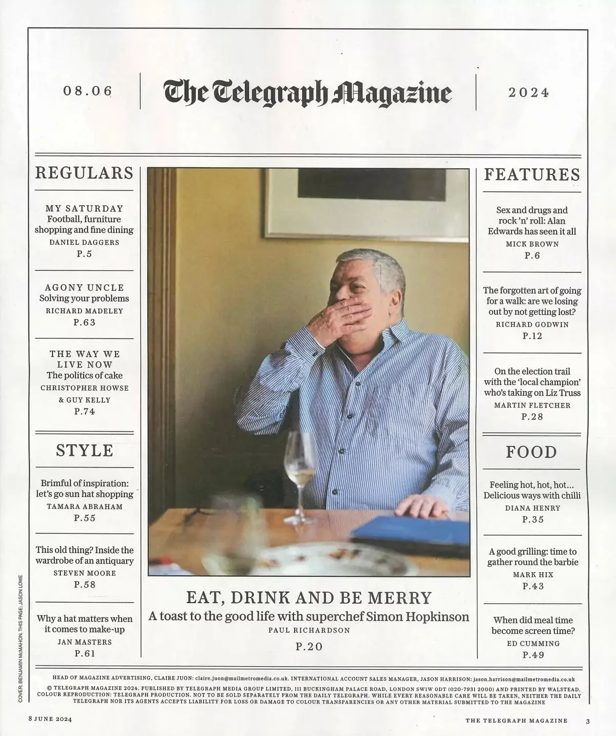 Telegraph Magazine: Alan Edwards, Richard Madeley, James Bagge, Style, 8.6.24 - image 2 | Free standard UK delivery included | Discount Quality Products