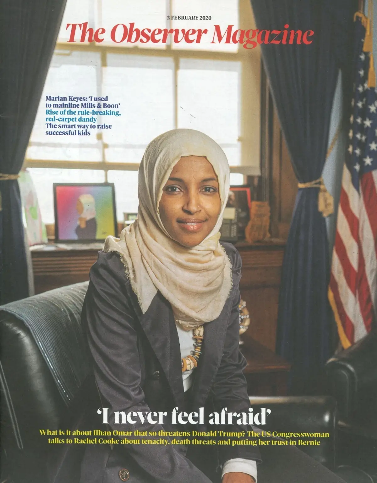 Observer Magazine: Ilhan Omar, Marian Keyes, Maureen Paley, Fashion, 2.2.20