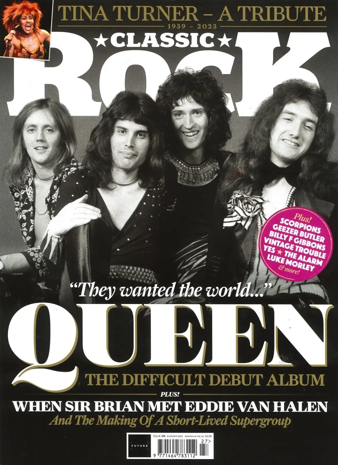 Classic Rock Magazine, Queen, Freddie Mercury, Tina Turner Tribute, Summer 2023