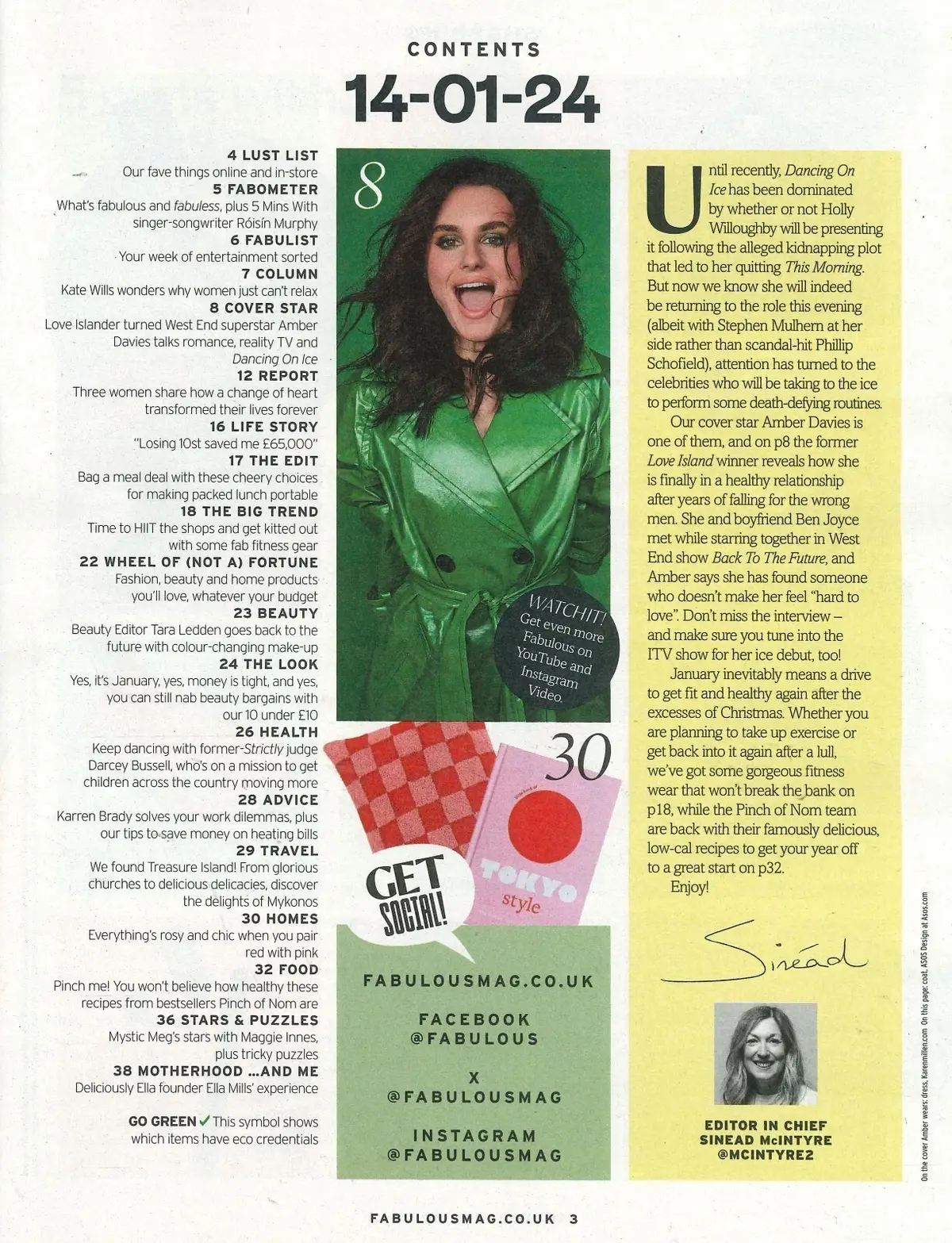 Fabulous Magazine: Amber Davies, Róisín Murphy, Ella Mills, Fashion, 14.1.24 - image 2 | Free standard UK delivery included | Discount Quality Products