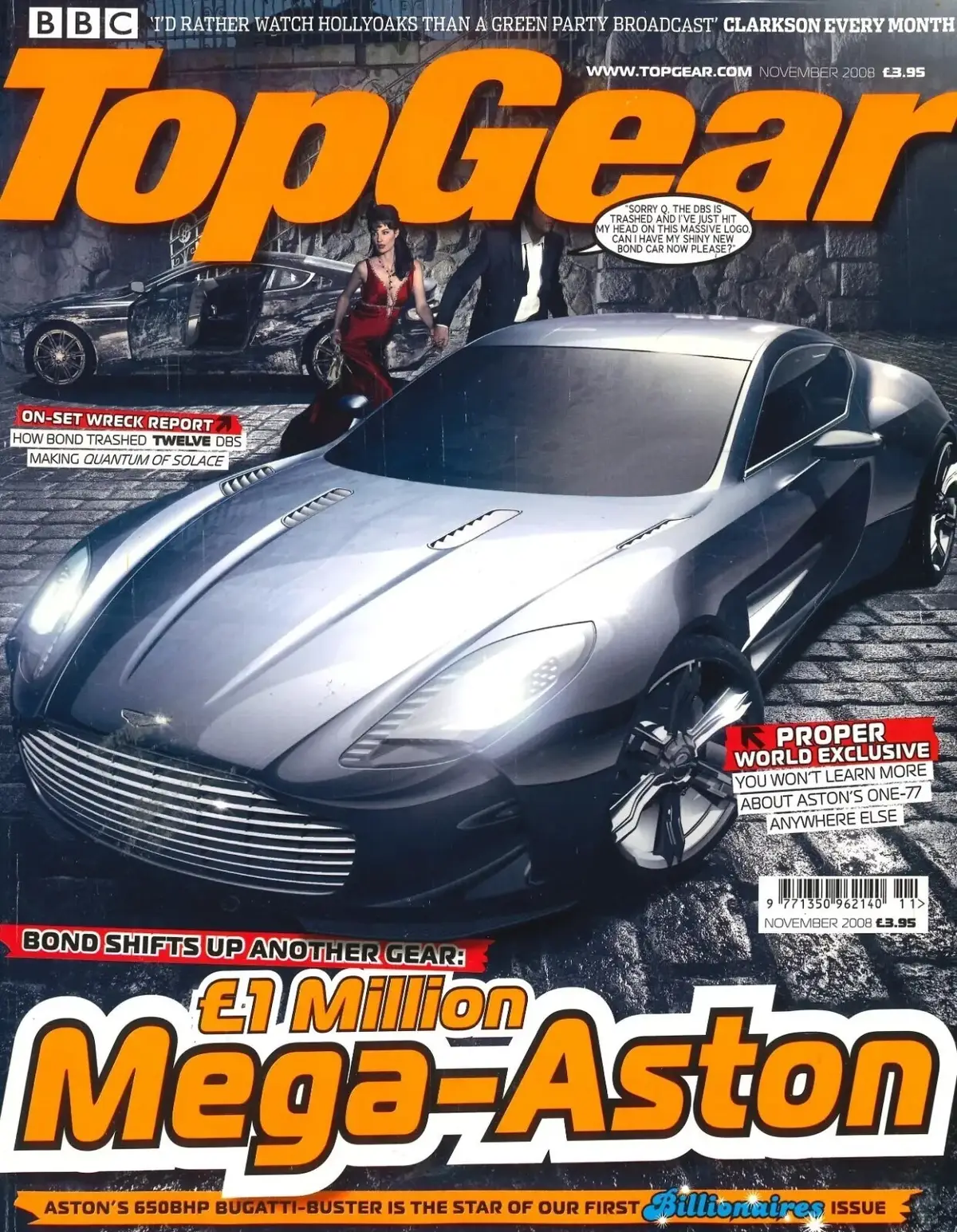 BBC Top Gear Magazine: Issue #184, Aston Martin One-77, James Bond, Nov 2008