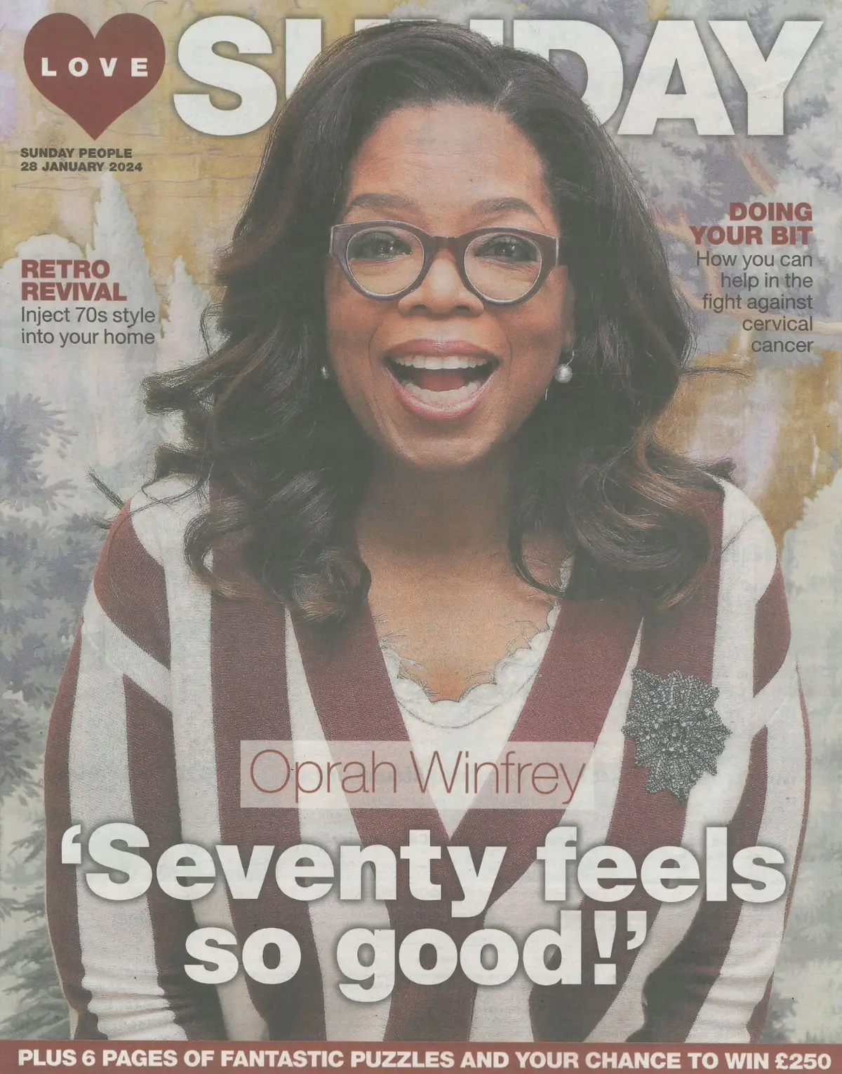 Love Sunday Magazine Oprah Winfrey Christian Bale, Gene Kelly, Churchill 28.1.24