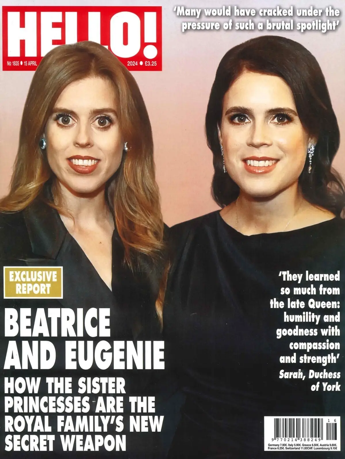 HELLO! Magazine: Beatrice &amp; Eugenie, King Charles, Beyoncé, Shakira, 15.4.24