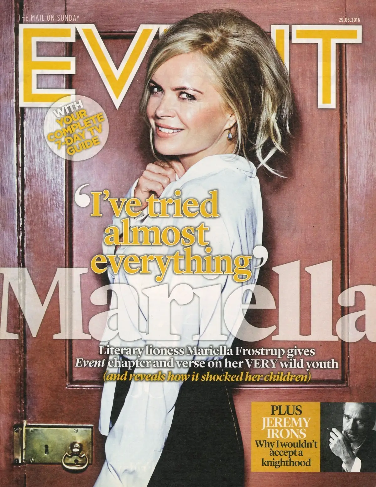 Event Magazine, Mariella Frostrup, Jeremy Irons, Nile Rodgers, Piers, 29.5.16