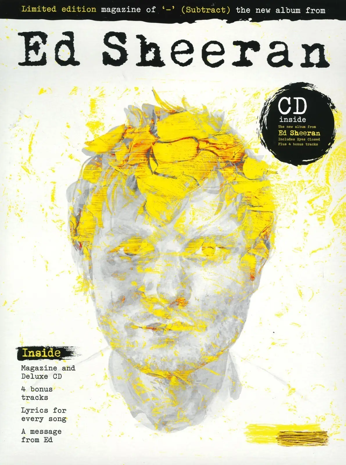 Ed Sheeran: Subtract Magazine, Limited Edition, CD Album with 4 Bonus Tracks