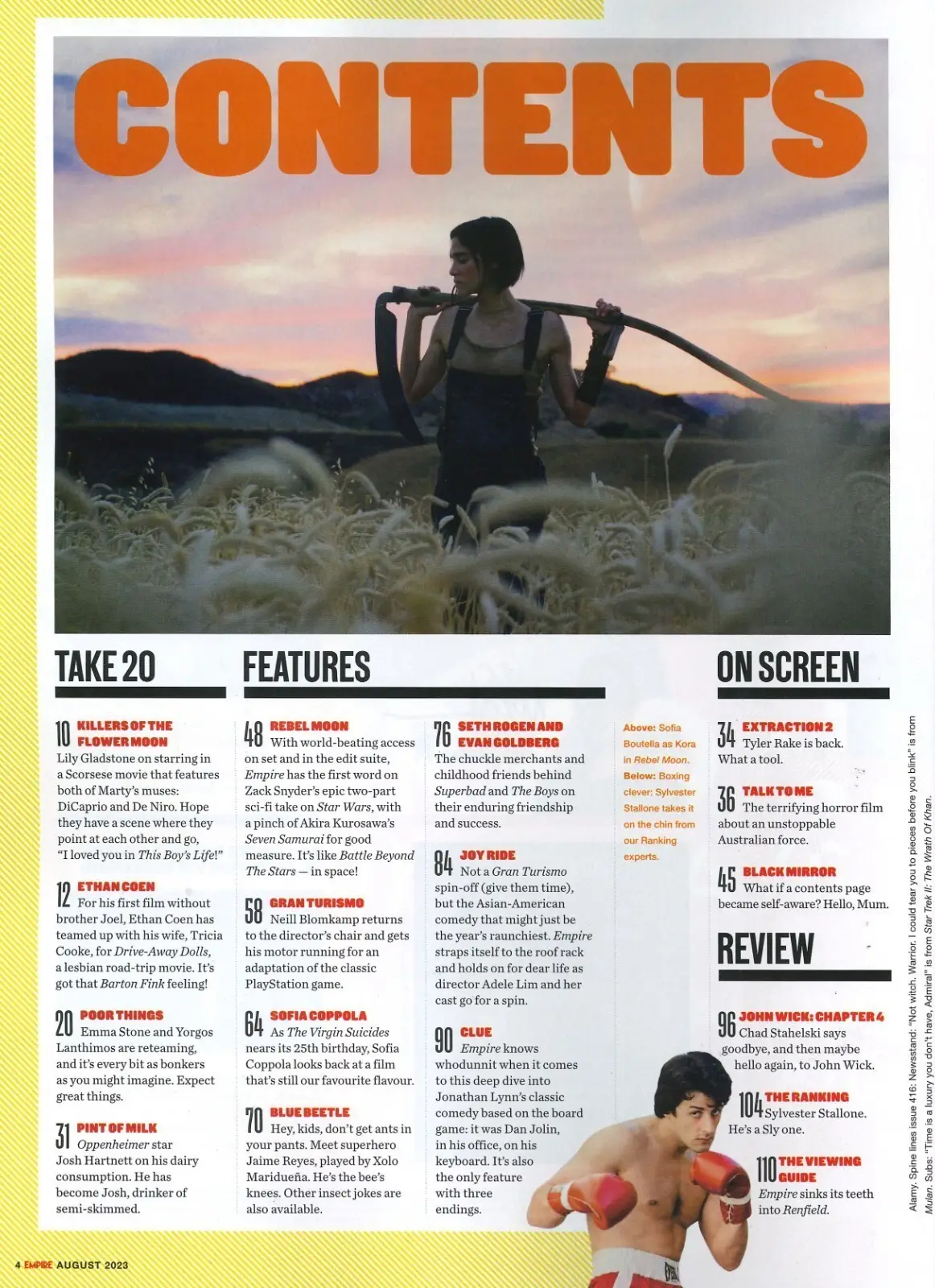 Empire Magazine, Zack Snyder's Rebel Moon, Emma Stone, Sofia Coppola, Aug 2023 - image 2 | Free standard UK delivery included | Discount Quality Products
