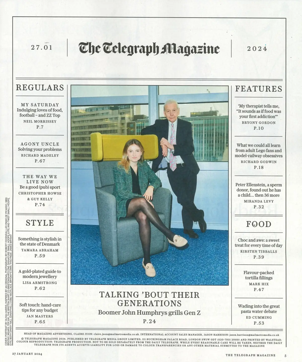 Telegraph Magazine: Bryony Gordon, Neil Morrissey, Richard Madeley, 27.1.24 - image 2 | Free standard UK delivery included | Discount Quality Products