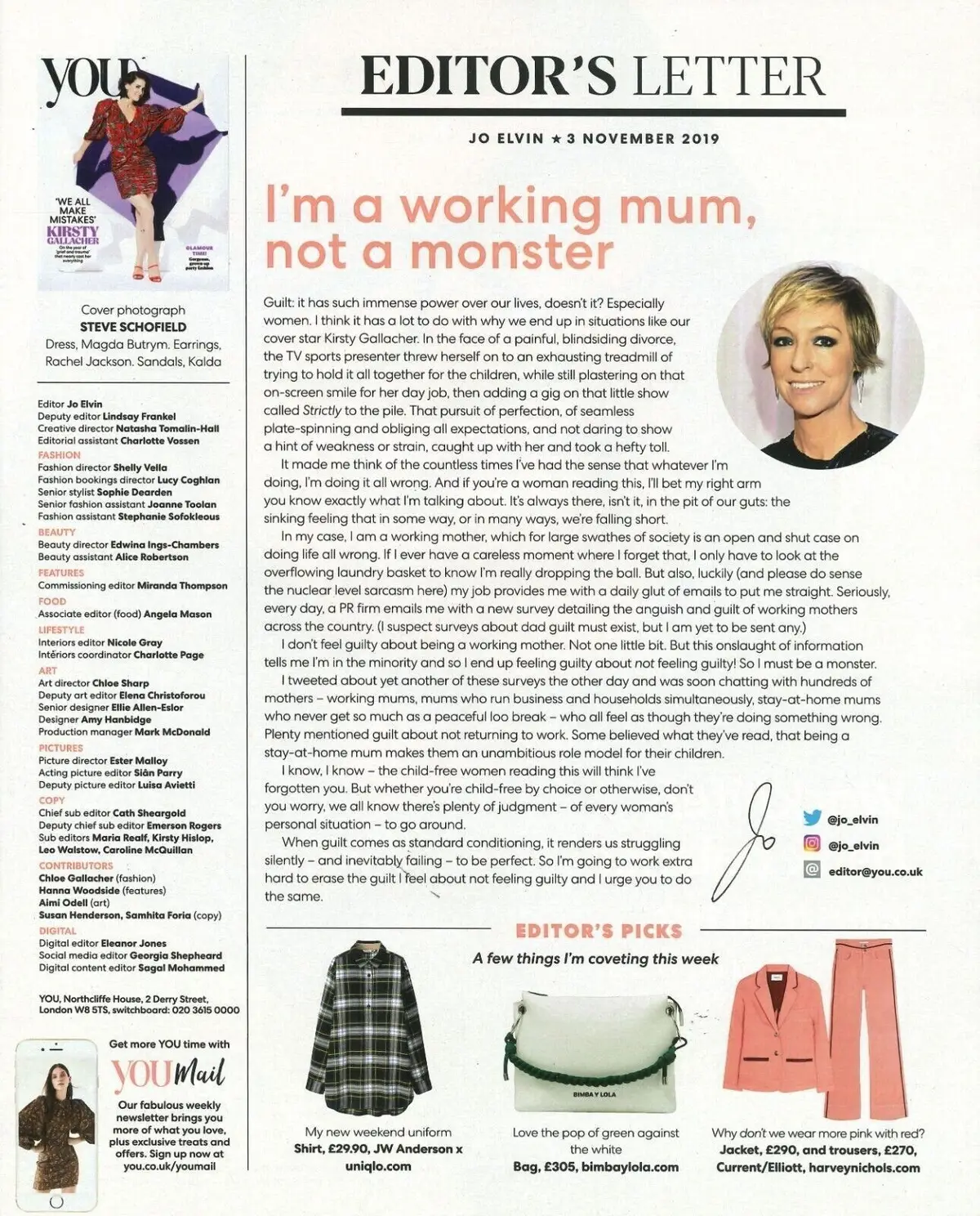 You Magazine: Kirsty Gallacher's Grief & Trauma, Fashion, Beauty, Style, 3.11.19 - image 2 | Free standard UK delivery included | Discount Quality Products