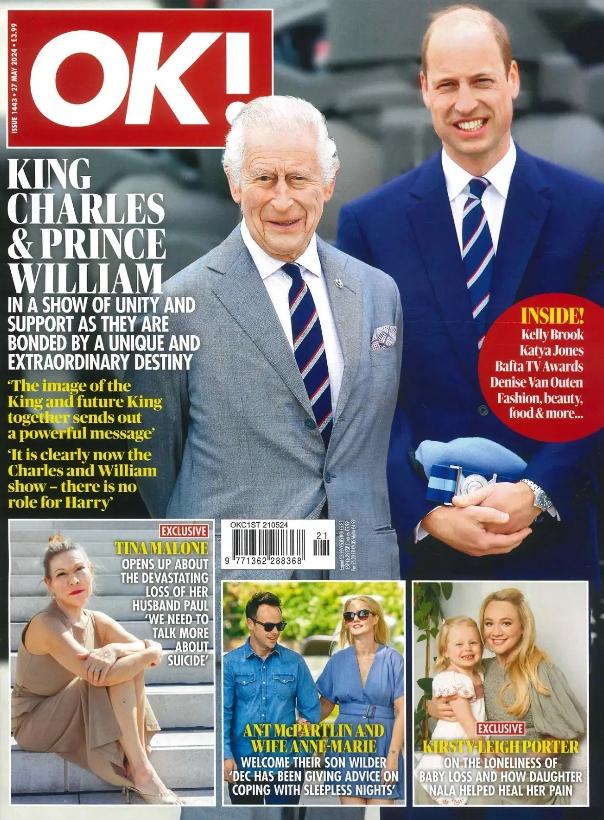 OK! Magazine: King Charles, Prince William, Ant McPartlin, Tina Malone, 27.5.24