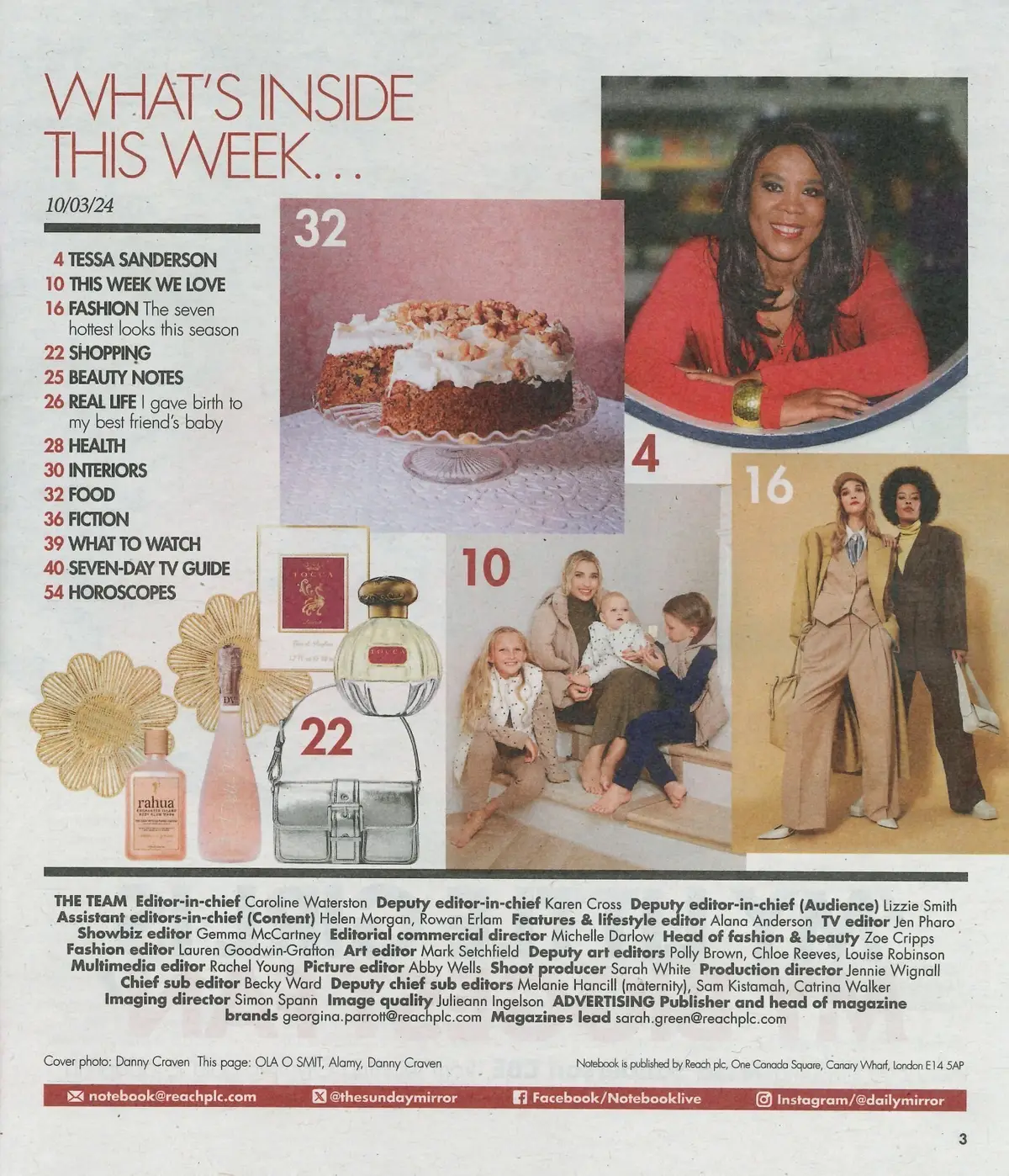 Sunday Mirror Notebook Magazine: Tessa Sanderson, Spring Fashion, 10.3.24 - image 2 | Free standard UK delivery included | Discount Quality Products