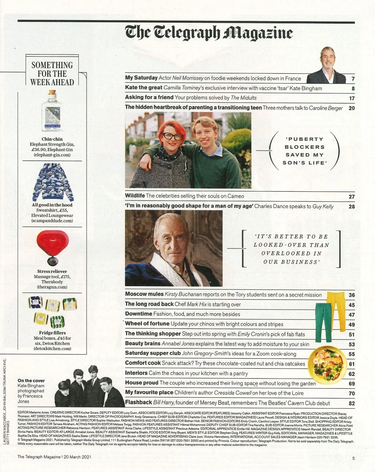 Telegraph Magazine Kate Bingham, Neil Morrissey, Charles Dance, Mark Hix 20.3.21 - image 2 | Free standard UK delivery included | Discount Quality Products