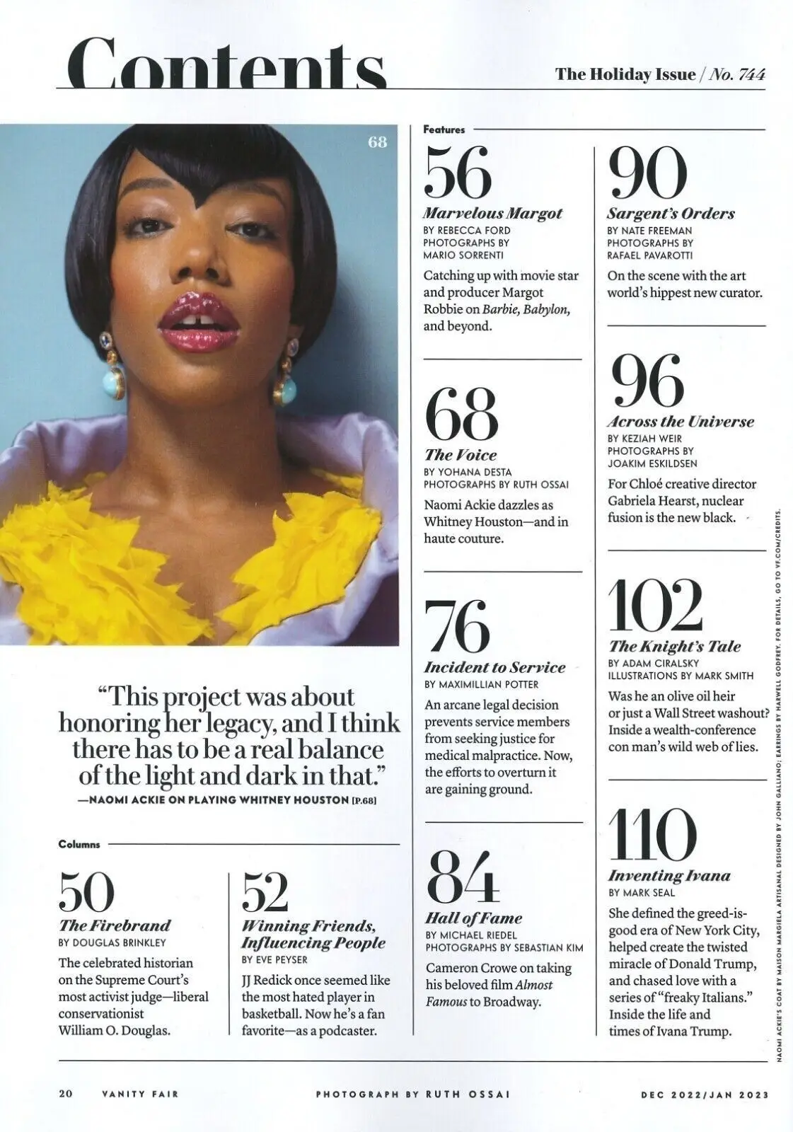 Vanity Fair Magazine, Margot Robbie, Naomi Ackie, Ivana Trump, Dec/Jan 2023 - image 3 | Free standard UK delivery included | Discount Quality Products