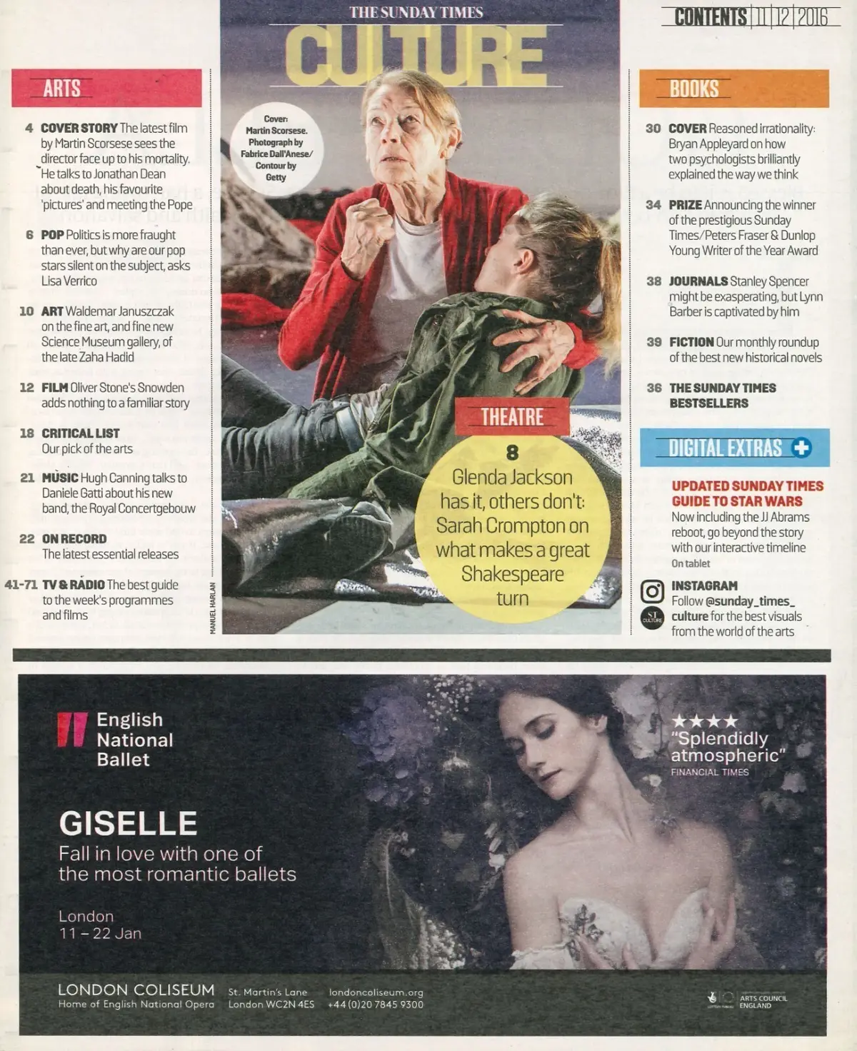 Sunday Times Culture Magazine Martin Scorsese Daniele Gatti, Zaha Hadid 11.12.16 - image 2 | Free standard UK delivery included | Discount Quality Products