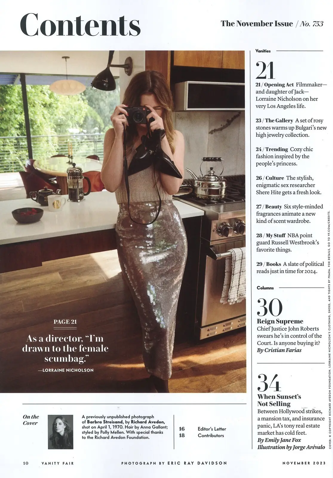 Vanity Fair Magazine: Barbra Streisand, Lorraine Nicholson, Okatsuka, Nov 2023 - image 2 | Free standard UK delivery included | Discount Quality Products