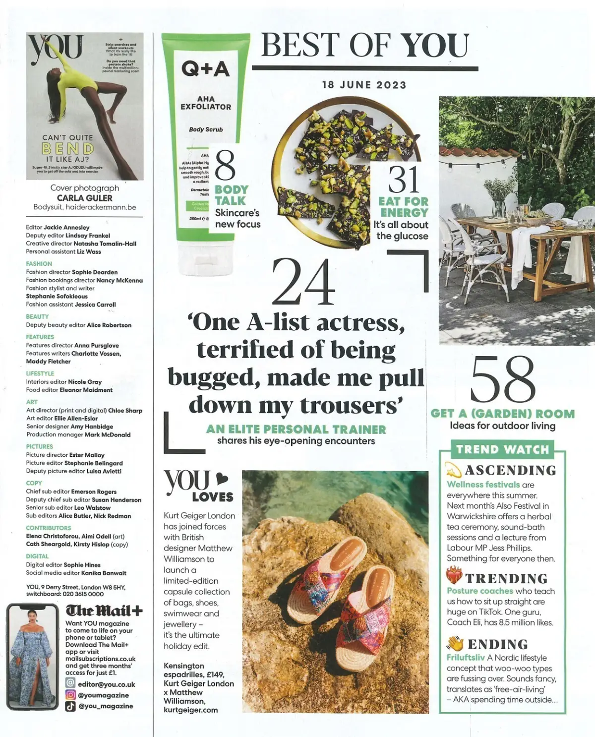 You Magazine, AJ Odudu, Barbara Kingsolver, Flora Gill, Fashion Styles, 18.6.23 - image 2 | Free standard UK delivery included | Discount Quality Products