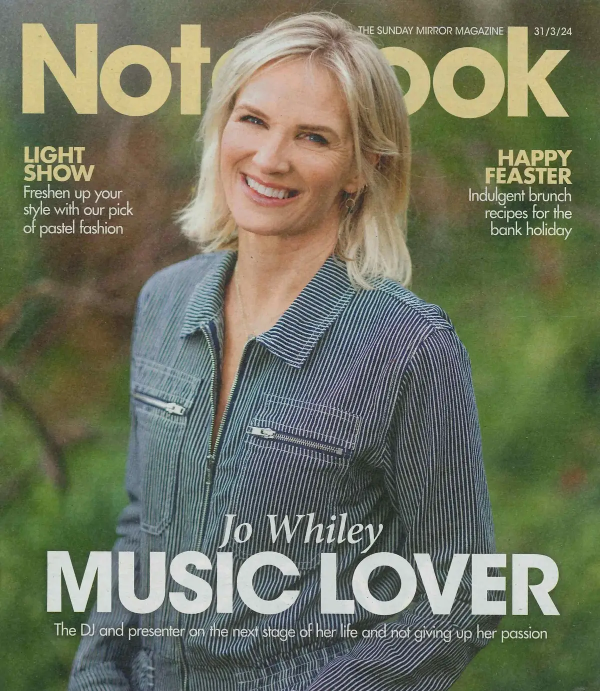 Sunday Mirror Notebook Magazine Jo Whiley, Russell Grant, Spring Fashion 31.3.24