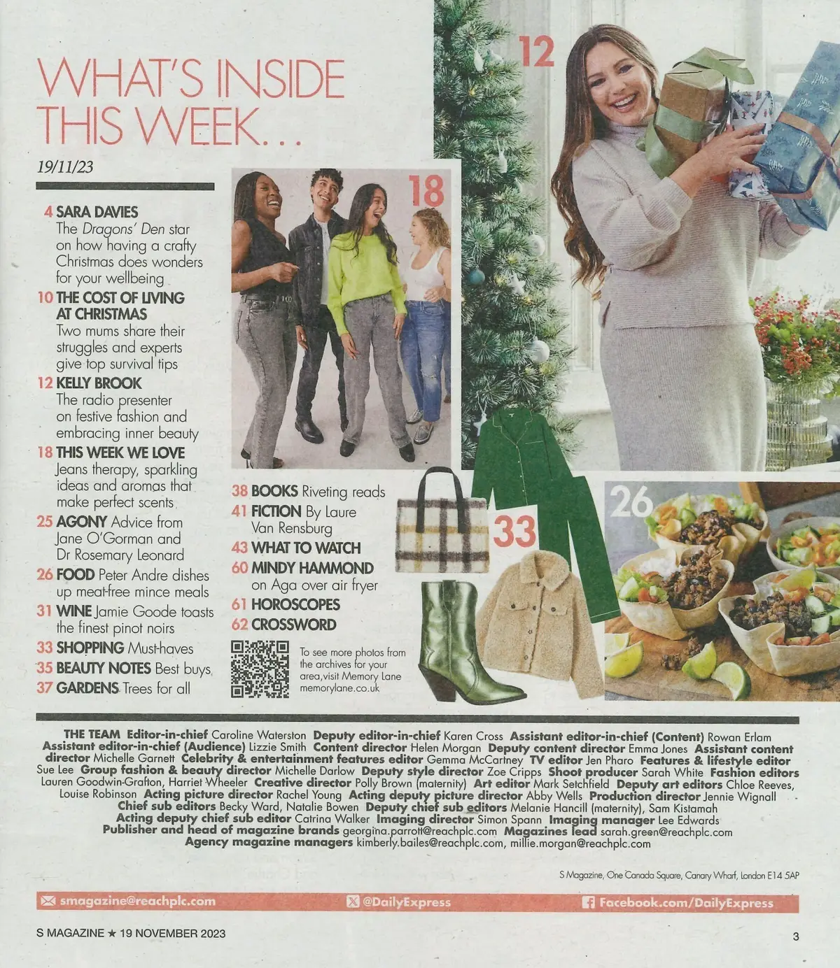 Sunday Express Magazine: Sara Davies, Peter Andre, Kelly Brook, Xmas, 19.11.23 - image 2 | Free standard UK delivery included | Discount Quality Products