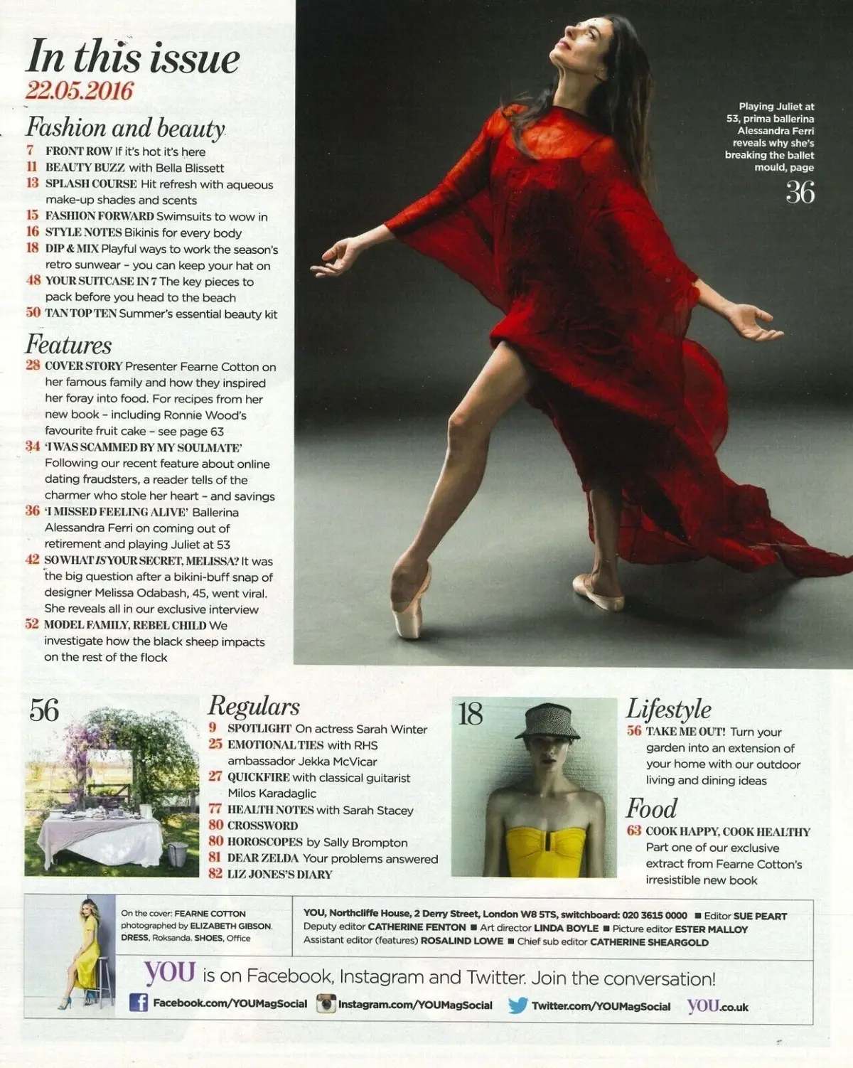 You Magazine: Fearne Cotton, Milos Karadaglic, Alessandra Ferri, 22.5.16 - image 2 | Free standard UK delivery included | Discount Quality Products