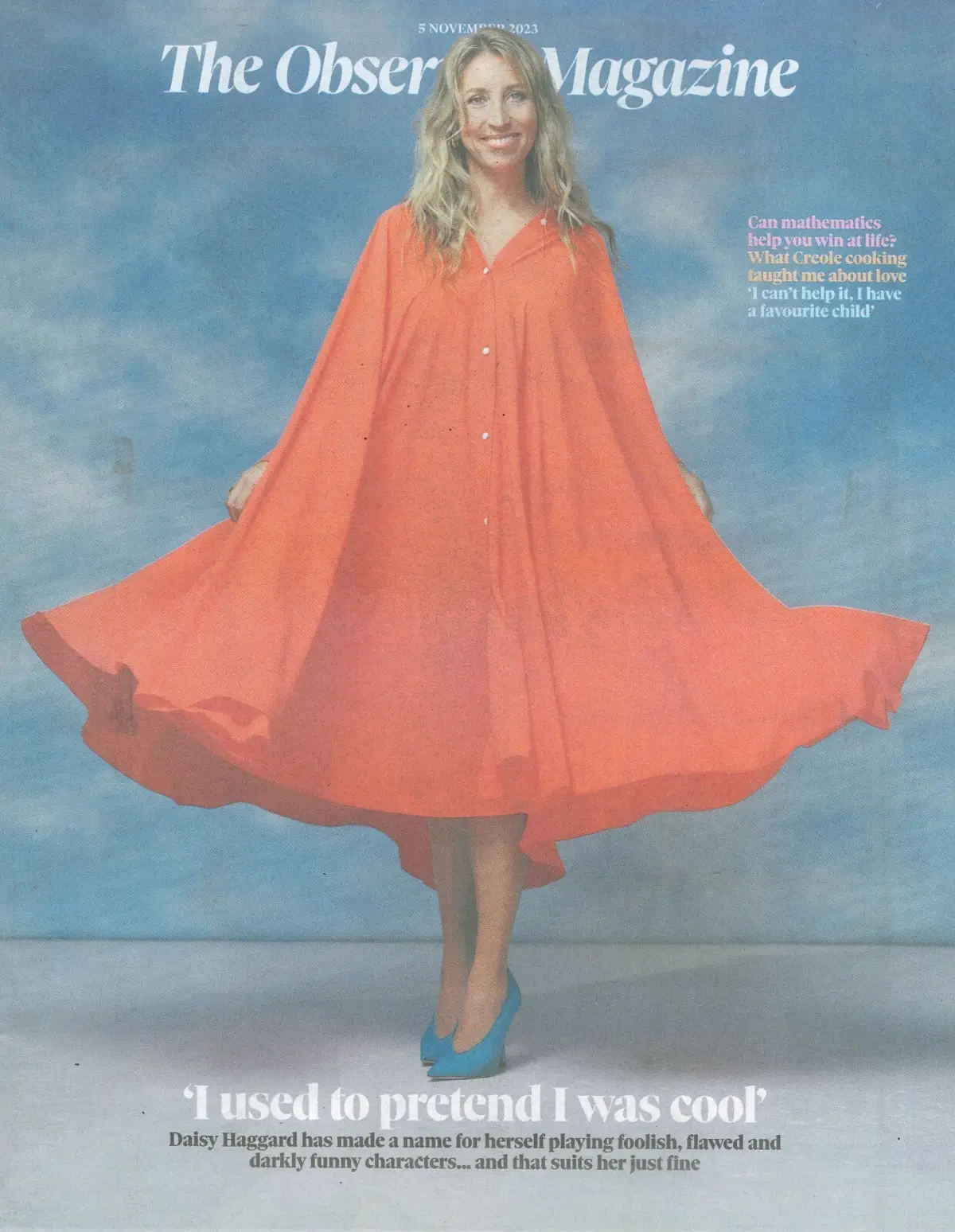Observer Magazine: Daisy Haggard, Robert Peston, Carl Cox, N. Slater, 5.11.23