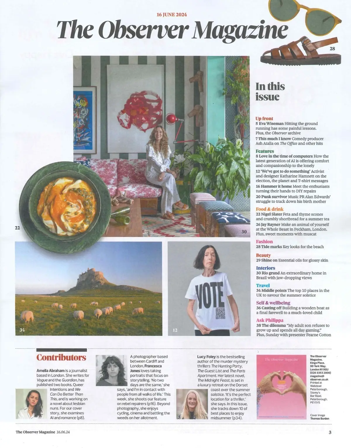 Observer Magazine: Ash Atalla, Fearne Cotton, Nigel Slater, Fashion, 16.6.24 - image 2 | Free standard UK delivery included | Discount Quality Products