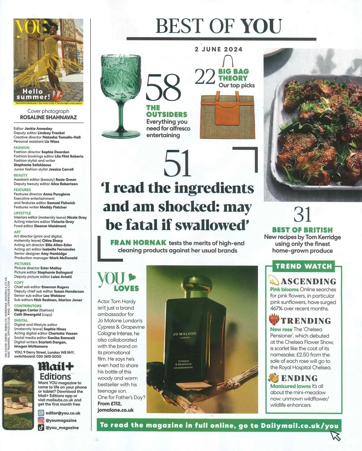 You Magazine: Clara Amfo, Tom Kerridge, Jeremy Clarkson, Jordan North, 2.6.24 - image 2 | Free standard UK delivery included | Discount Quality Products