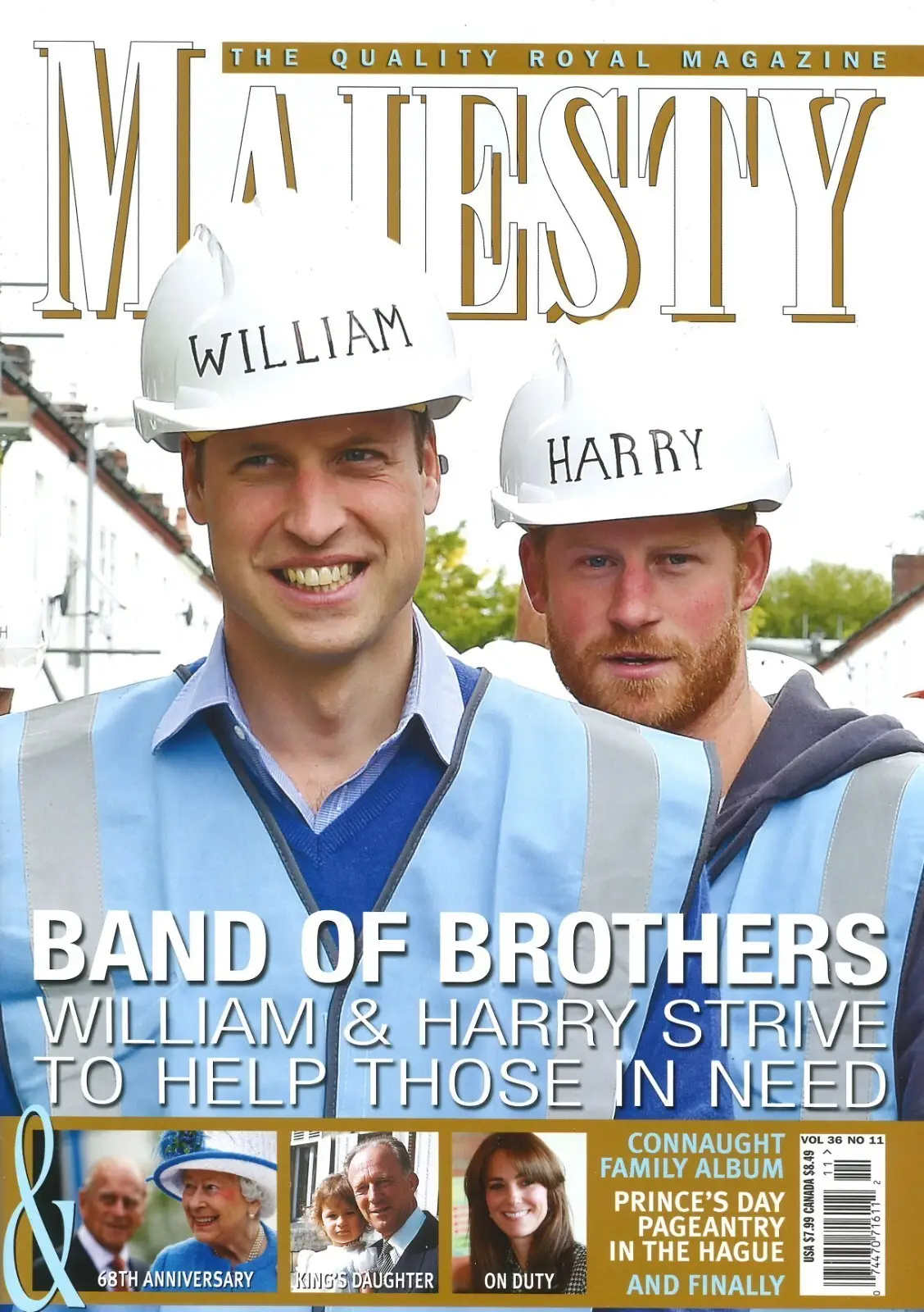 Majesty Magazine, Prince William &amp; Harry, Queen Elizabeth II, Philip, Nov 2015