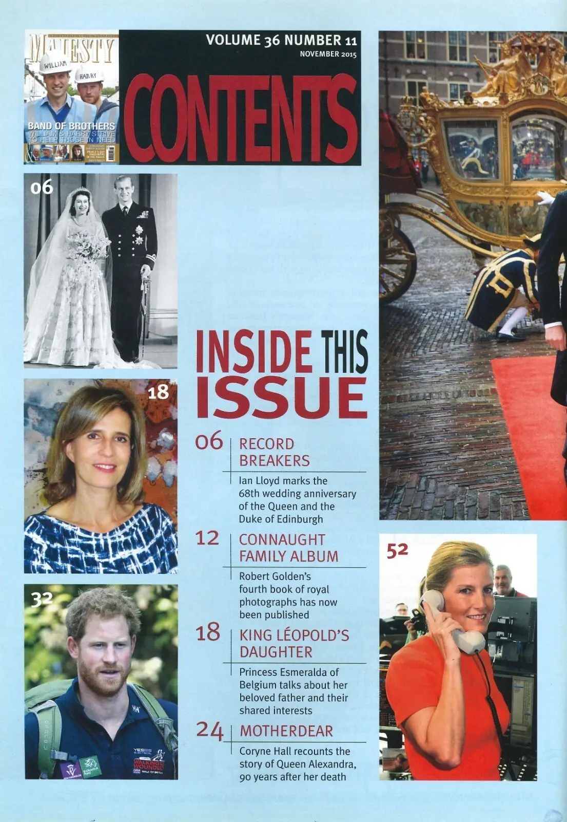 Majesty Magazine, Prince William & Harry, Queen Elizabeth II, Philip, Nov 2015 - image 2 | Free standard UK delivery included | Discount Quality Products