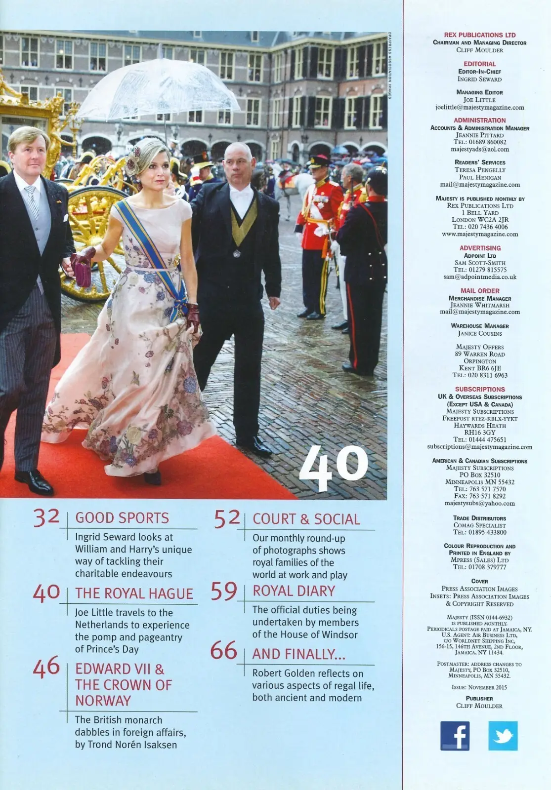 Majesty Magazine, Prince William & Harry, Queen Elizabeth II, Philip, Nov 2015 - image 3 | Free standard UK delivery included | Discount Quality Products
