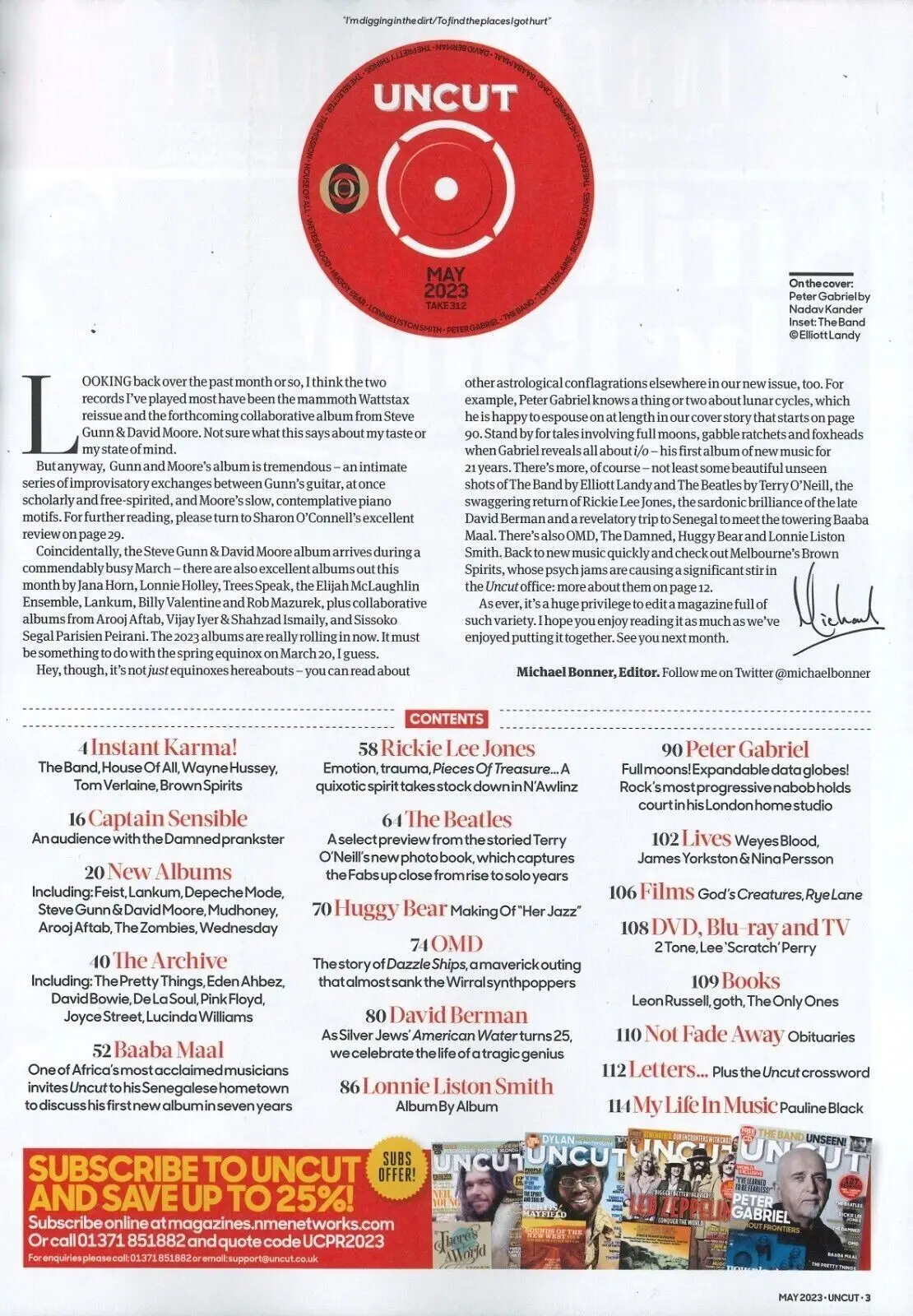 Uncut Magazine, Free 15-Track CD, Peter Gabriel, Pink Floyd, Beatles, May 2023 - image 2 | Free standard UK delivery included | Discount Quality Products