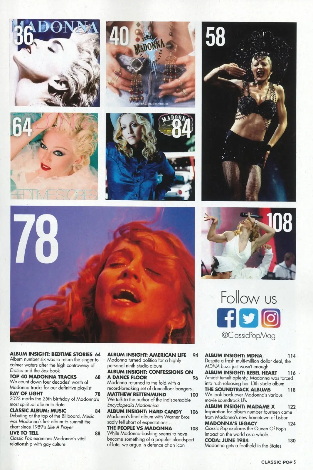 Classic Pop Magazine Madonna Vol.2, Cover #2, 40 Years of Material Girl, 2023 - image 3 | Free standard UK delivery included | Discount Quality Products