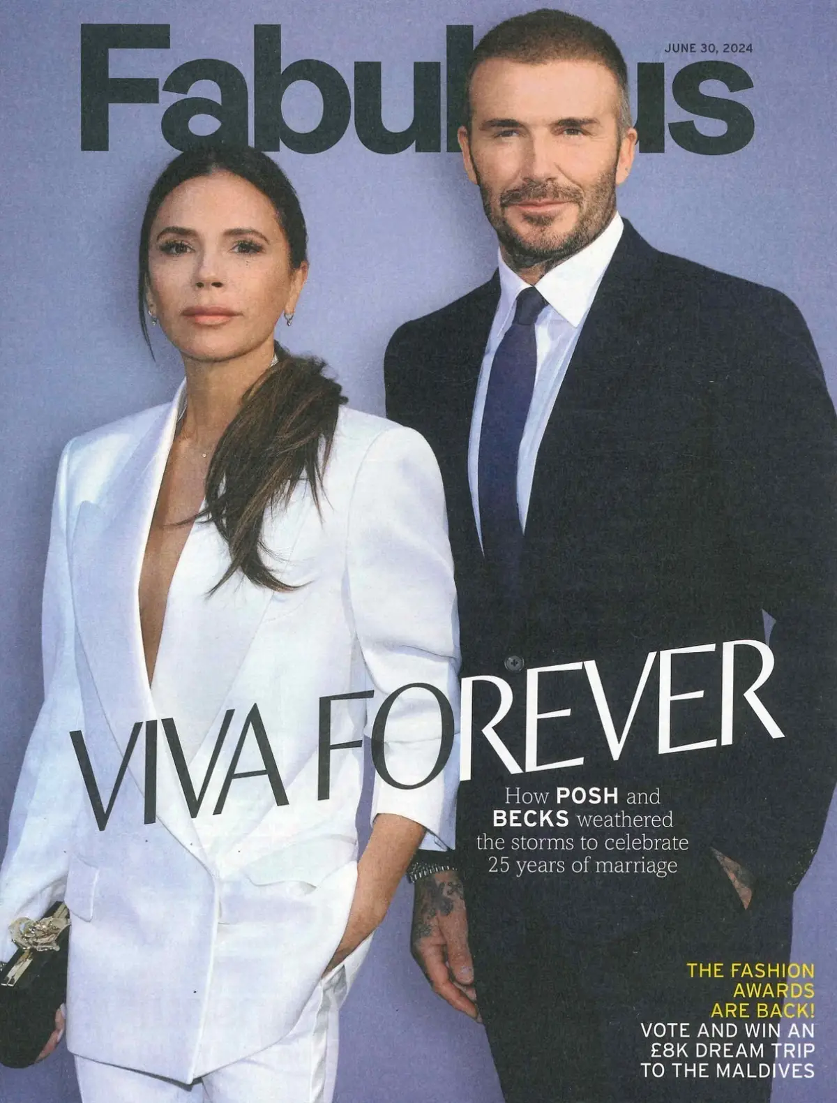 Fabulous Magazine Victoria &amp; David Beckham 25 Year Anniversary, Fashion, 30.6.24
