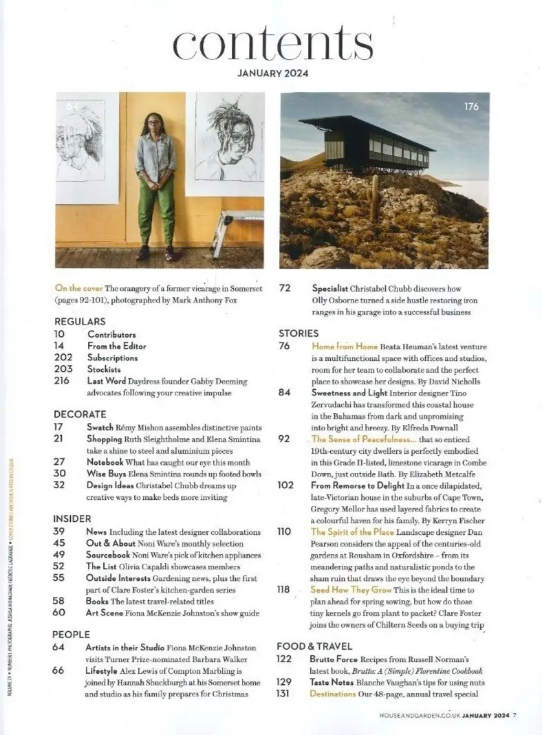 House & Garden Magazine, Travel Guide Special, Beata Heuman Showcase, Jan 2024 - image 2 | Free standard UK delivery included | Discount Quality Products