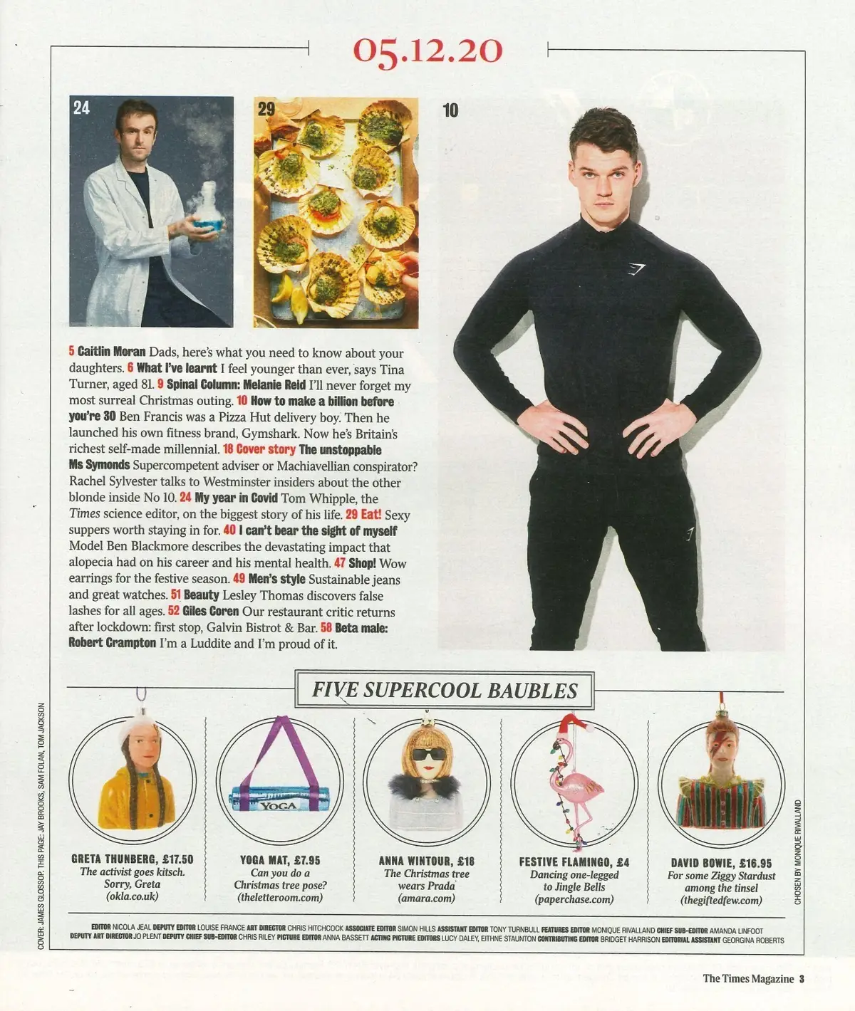 Times Magazine: Carrie Johnson, Tina Turner, Giles Coren, Ben Francis, 5.12.20 - image 2 | Free standard UK delivery included | Discount Quality Products