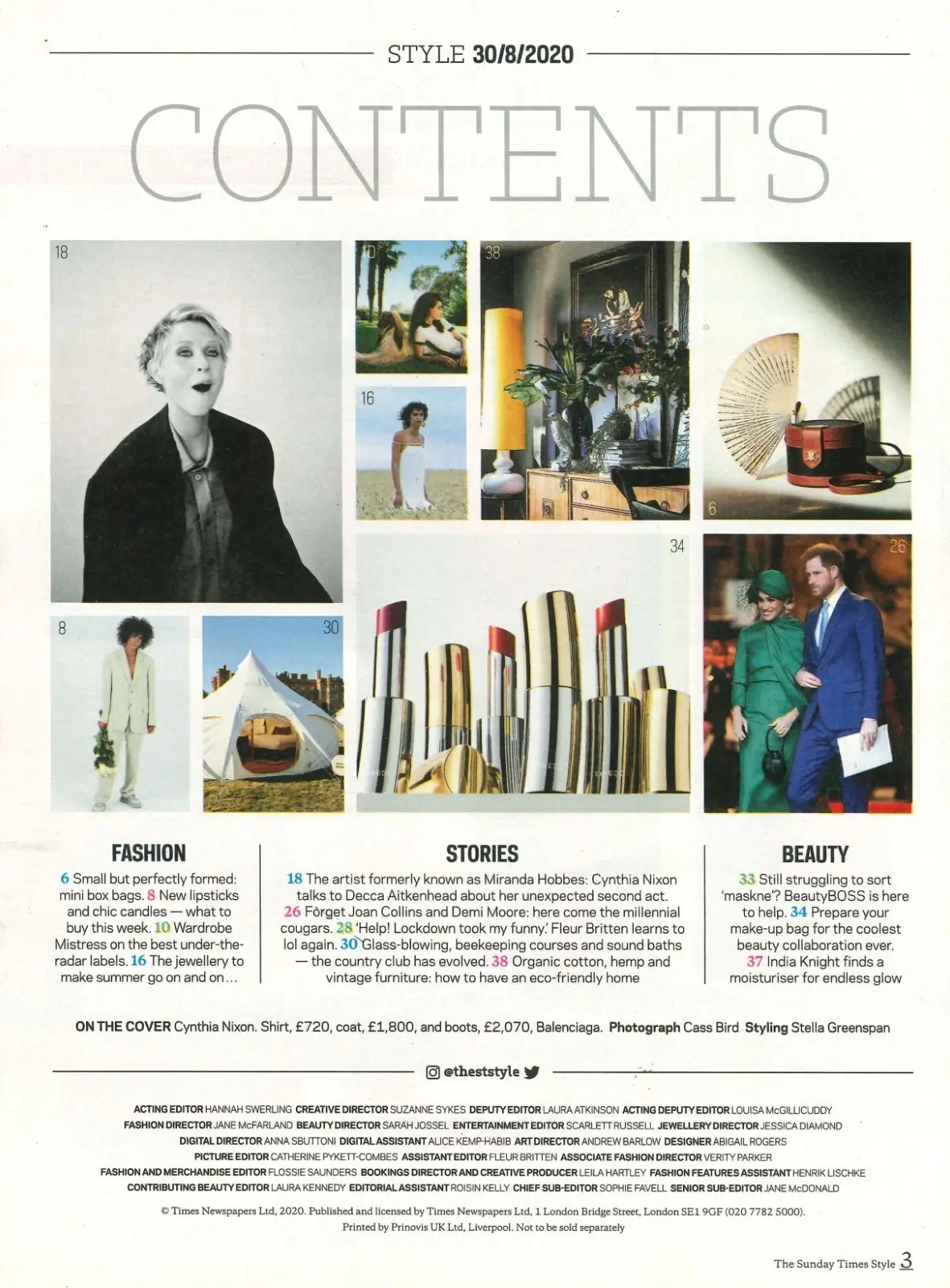 Sunday Times Style Magazine: Cynthia Nixon, India Knight, Fashion, 30.8.20 - image 2 | Free standard UK delivery included | Discount Quality Products