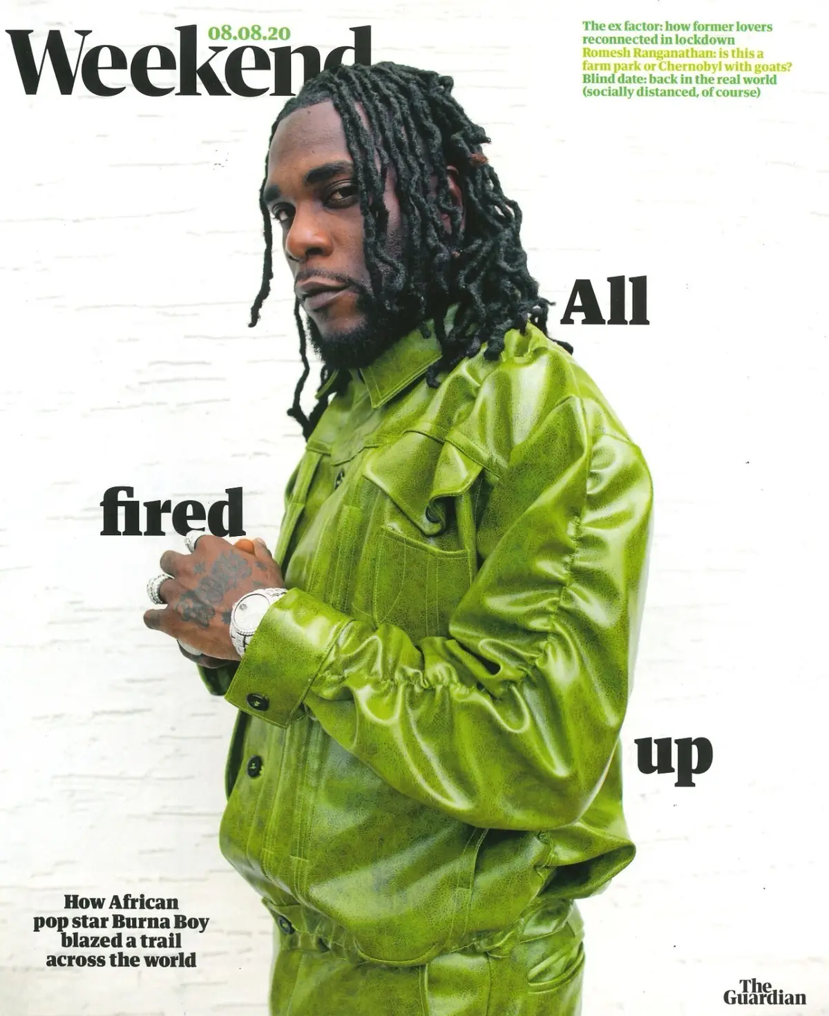 Guardian Weekend Magazine: Burna Boy, Simon Mayo, Romesh Ranganathan, 8.8.20