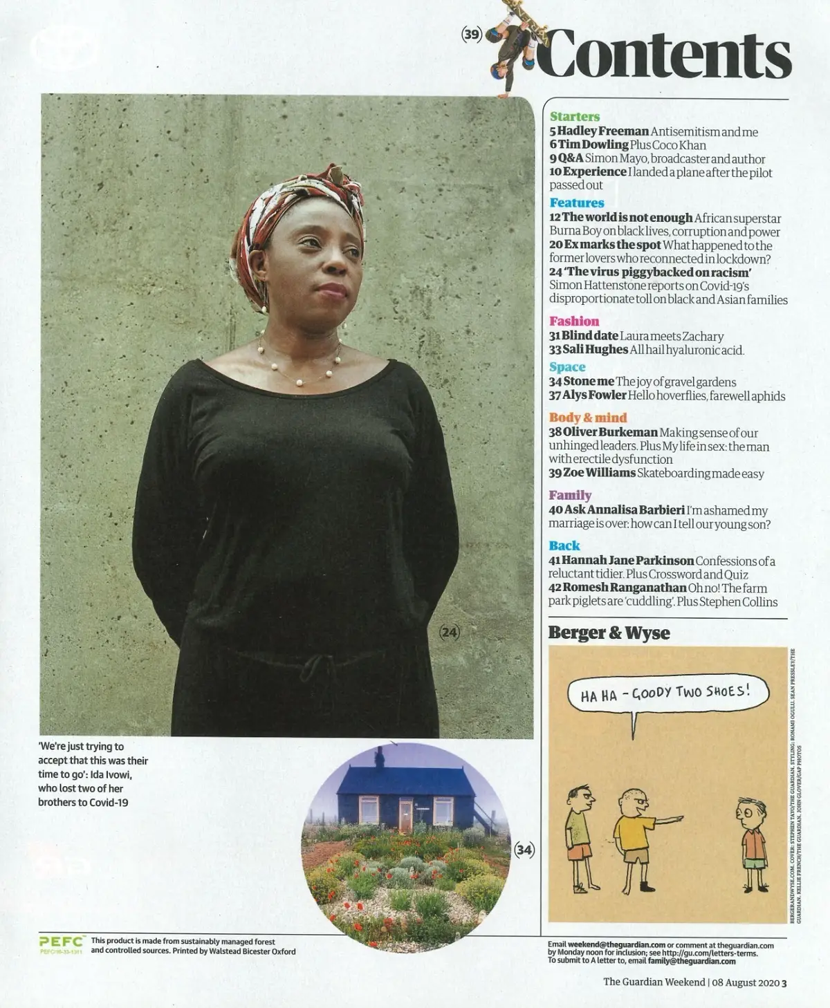 Guardian Weekend Magazine: Burna Boy, Simon Mayo, Romesh Ranganathan, 8.8.20 - image 2 | Free standard UK delivery included | Discount Quality Products