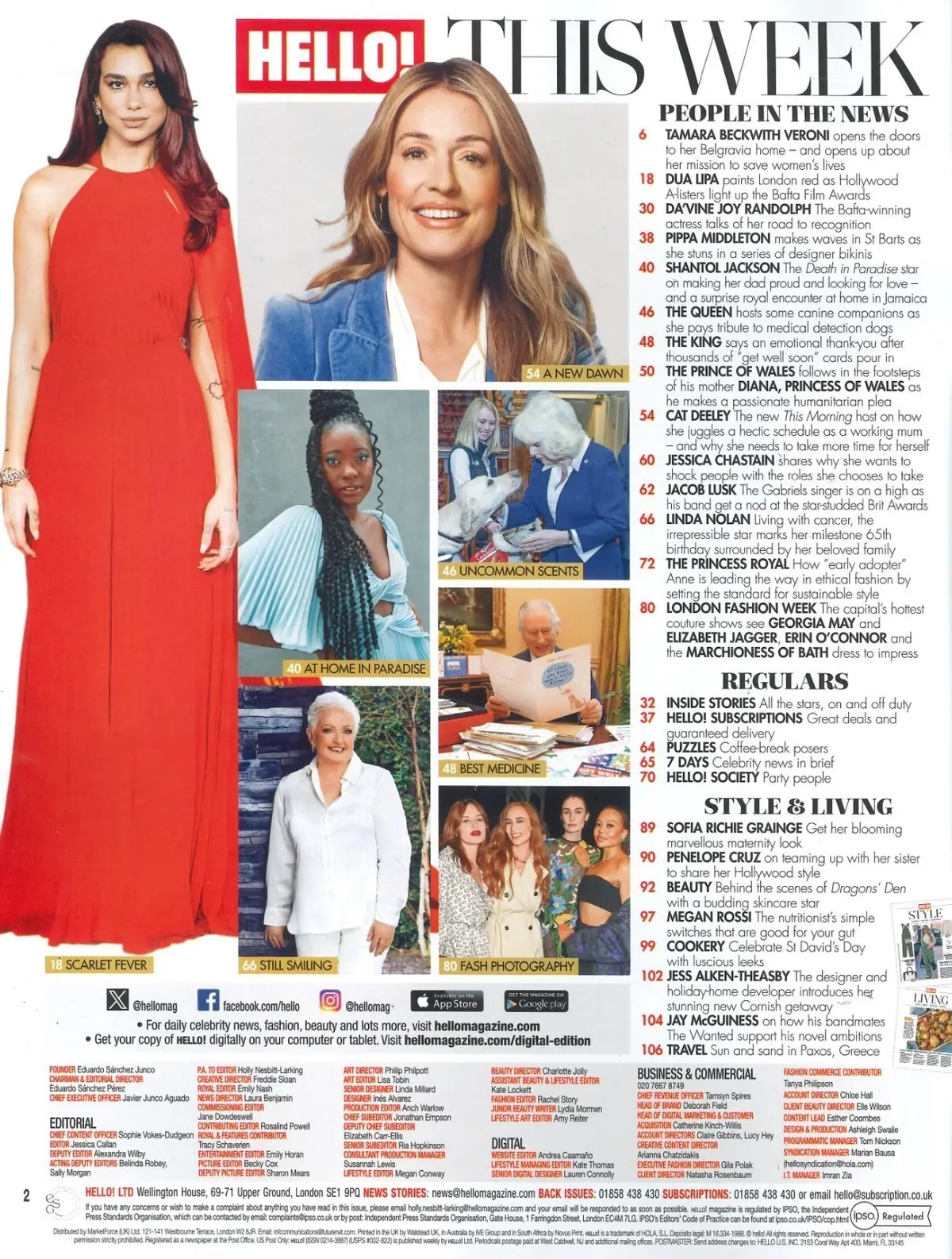 HELLO! Magazine: Cat Deeley, Prince William, Princess Diana, Dua Lipa, 4.3.24 - image 2 | Free standard UK delivery included | Discount Quality Products