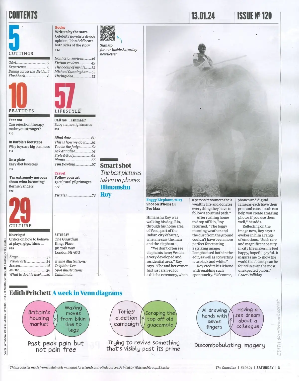 Guardian Saturday Magazine: Bernie Sanders, Jason Donovan, M. Shinoda, 13.1.24 - image 2 | Free standard UK delivery included | Discount Quality Products