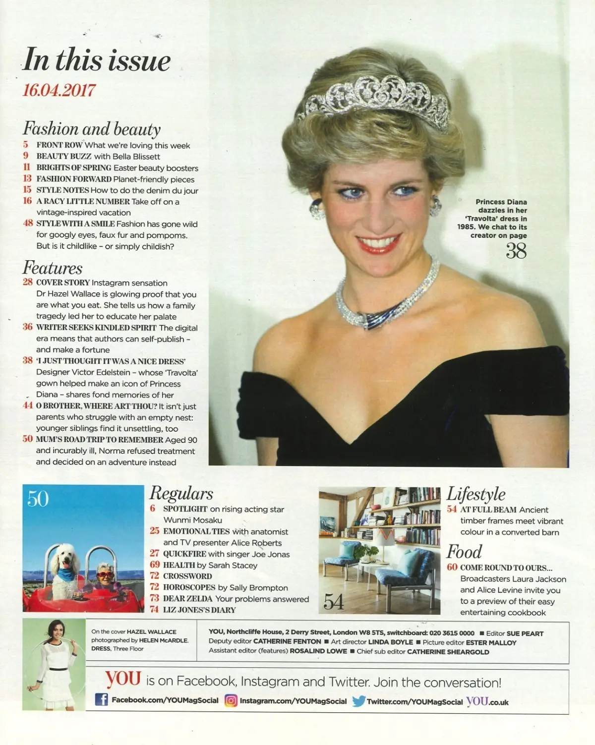 You Magazine, Hazel Wallace, Princess Diana, Wunmi Mosaku, Joe Jonas, 16.4.17 - image 2 | Free standard UK delivery included | Discount Quality Products