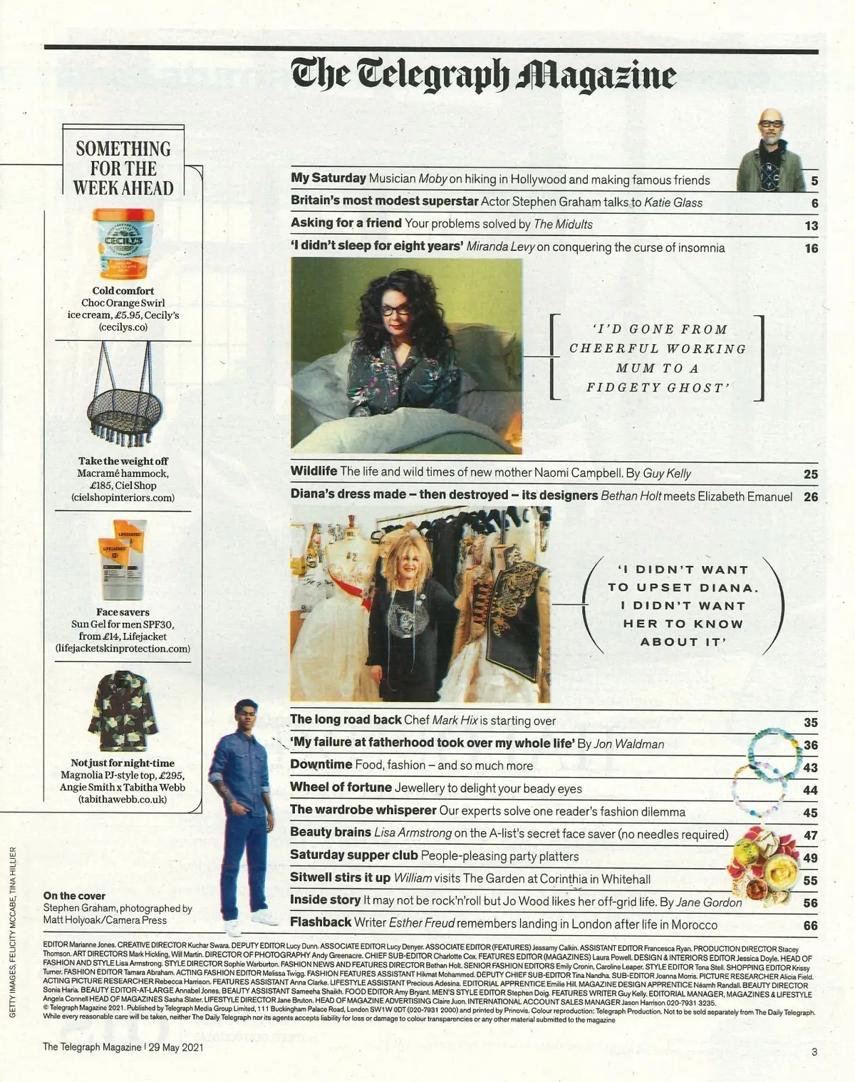 Telegraph Magazine: Stephen Graham, Diana's Dress, Naomi Campbell, Moby, 29.5.21 - image 2 | Free standard UK delivery included | Discount Quality Products