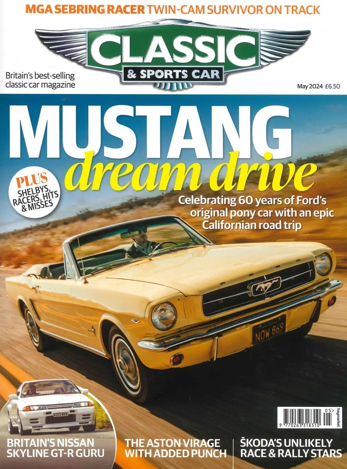 Classic &amp; Sports Car Magazine Ford Mustang at 60, Aston Virage, Nissan, May 2024