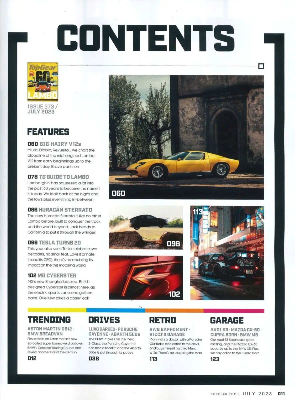 BBC Top Gear Magazine #373, 60 Years of Lambo, Aston Martin, BMW i7, July 2023 - image 2 | Free standard UK delivery included | Discount Quality Products