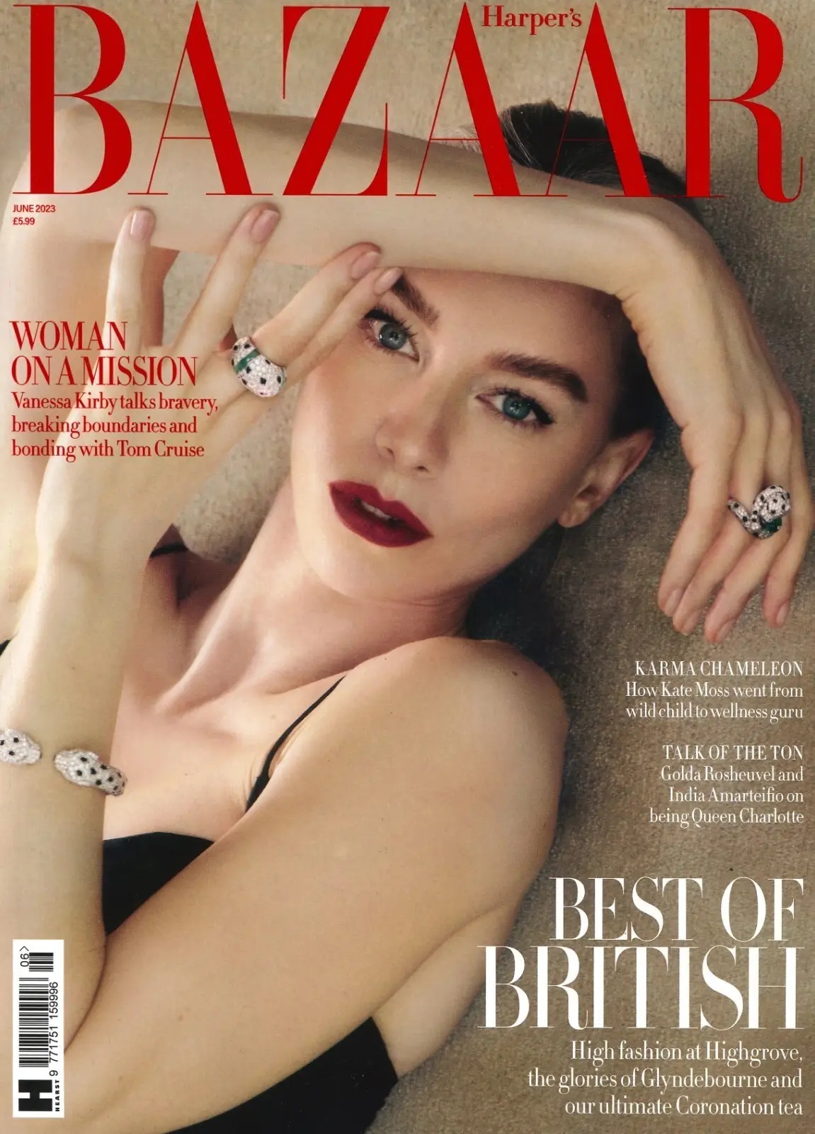 Harper's Bazaar Magazine, Vanessa Kirby, India Amarteifio, Kate Moss, June 2023