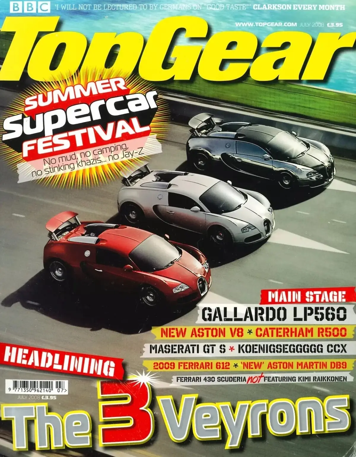 BBC Top Gear Magazine, Issue #180, Bugatti Veyron, Maserati, Lambo, July 2008