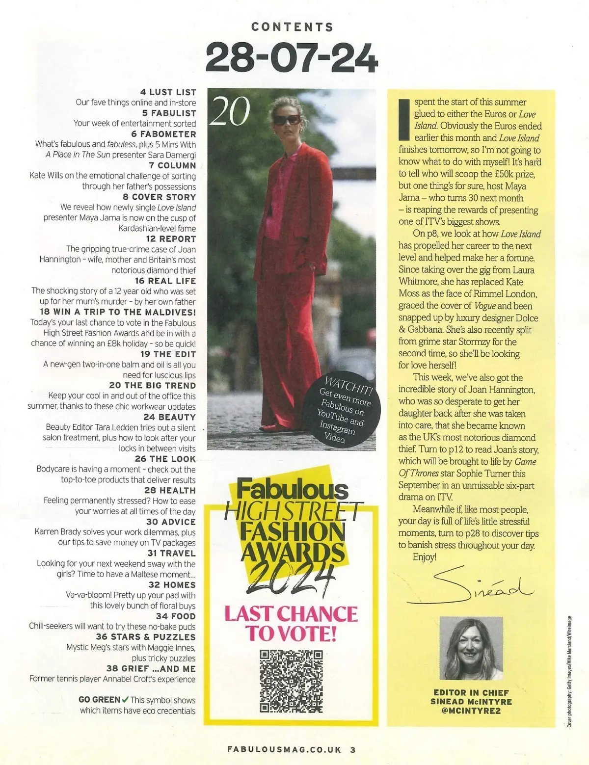 Fabulous Magazine: Maya Jama, Sara Damergi, Annabel Croft, Karren Brady, 28.7.24 - image 2 | Free standard UK delivery included | Discount Quality Products