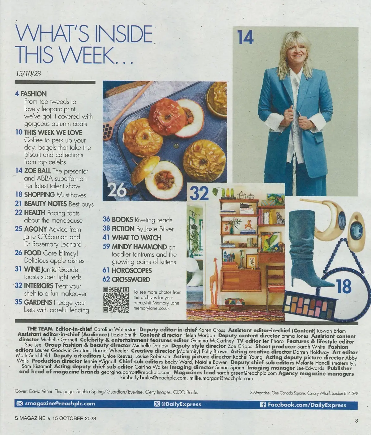 Sunday Express Magazine: Zoe Ball, Giovanna Fletcher, Fashion, Food, 15.10.23 - image 2 | Free standard UK delivery included | Discount Quality Products
