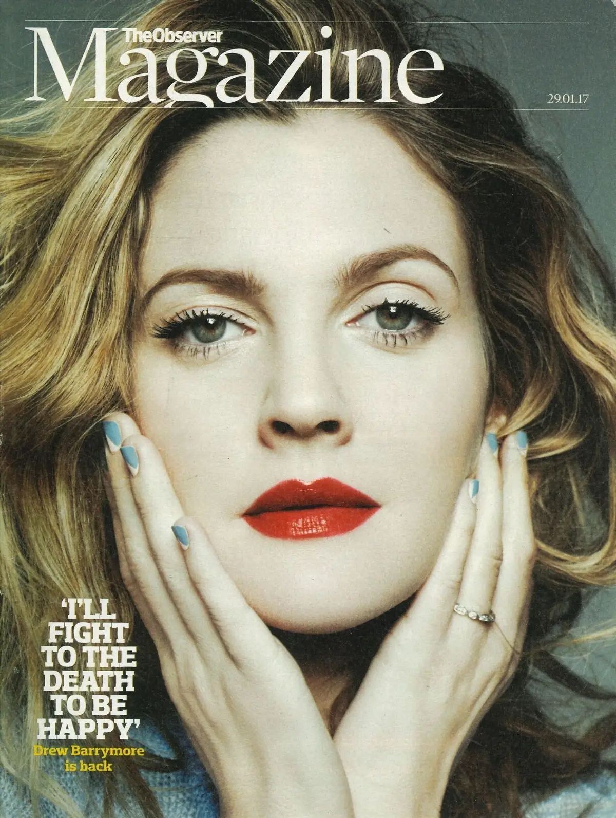 Observer Magazine, Drew Barrymore, Stephen Poliakoff, Mariella Frostrup, 29.1.17
