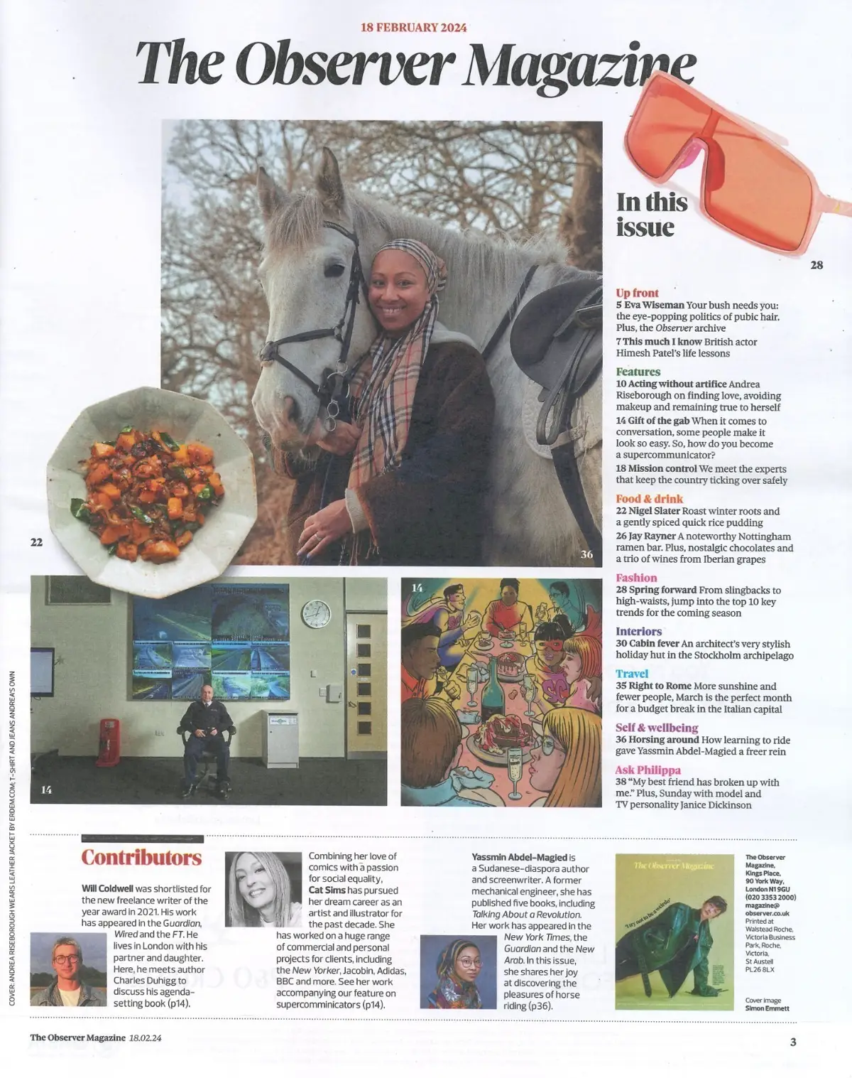Observer Magazine: Andrea Riseborough, Himesh Patel, Janice Dickinson, 18.2.24 - image 2 | Free standard UK delivery included | Discount Quality Products